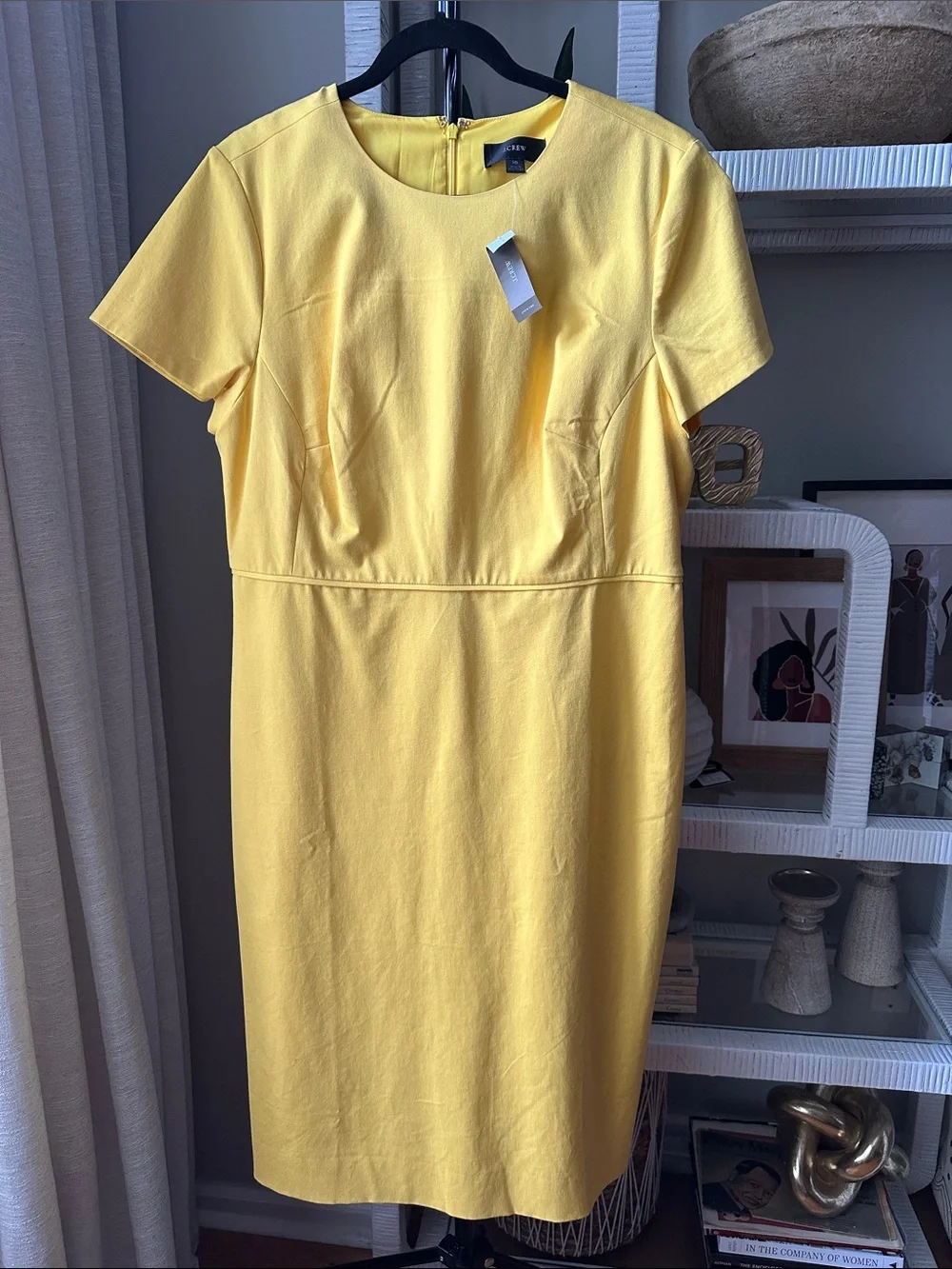 J. Crew Yellow Short-Sleeve Sheath Dress